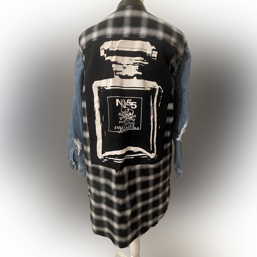 Buffalo plaid long jacket